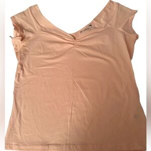 Guess Sweetheart Neckline Cap Sleeve T Peach XL